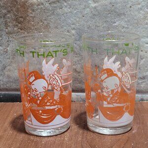 Vintage 1974 Warner Bros Looney Tunes County Fair Jelly Jar Glasses Judge Porky